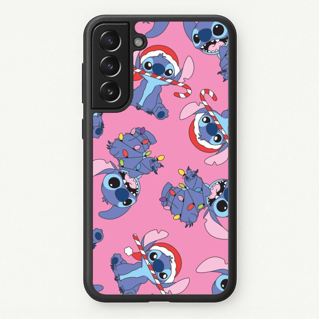 Christmas Cute Blue Alien Pattern Galaxy S21FE Case