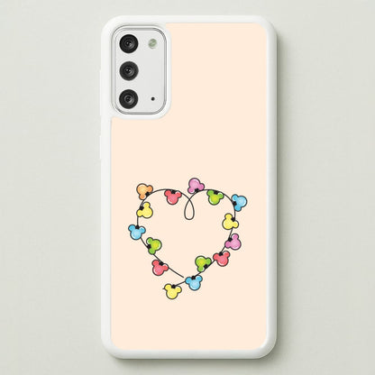 Cartoon Mouse Christmas Fairylights Heart Galaxy Note 20 Case