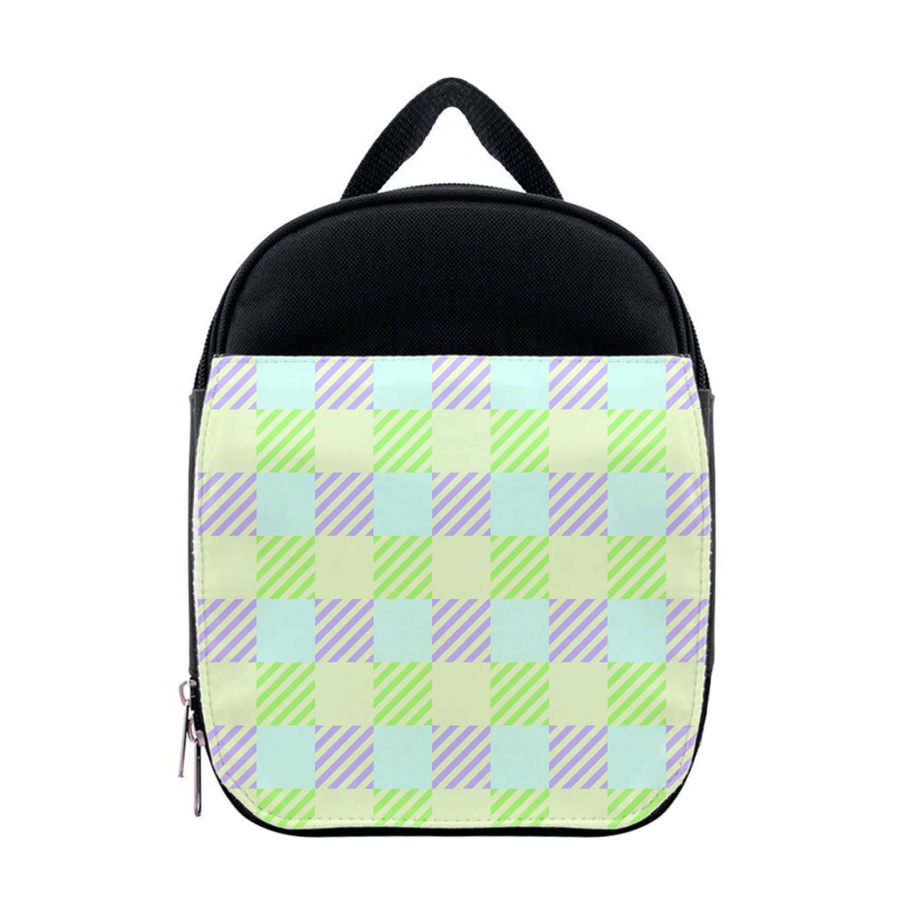 Green And Purple Checkered Lunchbox