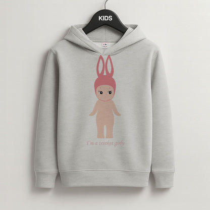 I'm A Trinket Girly Grey Kids Hoodie