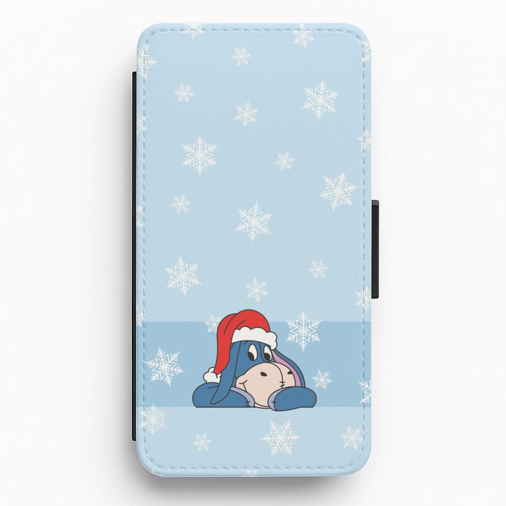 Cartoon Donkey Snowflakes Flip / Wallet Phone Case