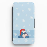 Cartoon Donkey Snowflakes Flip / Wallet Phone Case 1