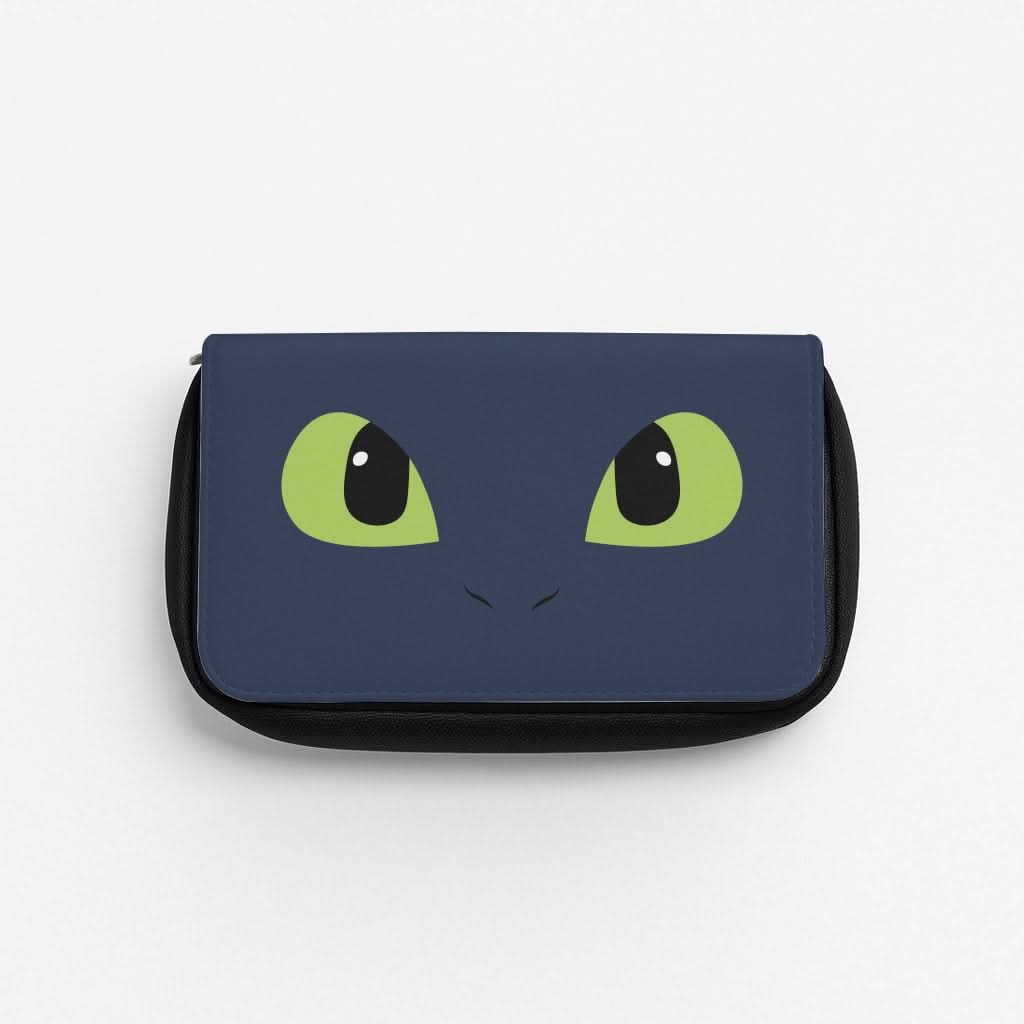 Black Fury Dragon Face Pencil Case