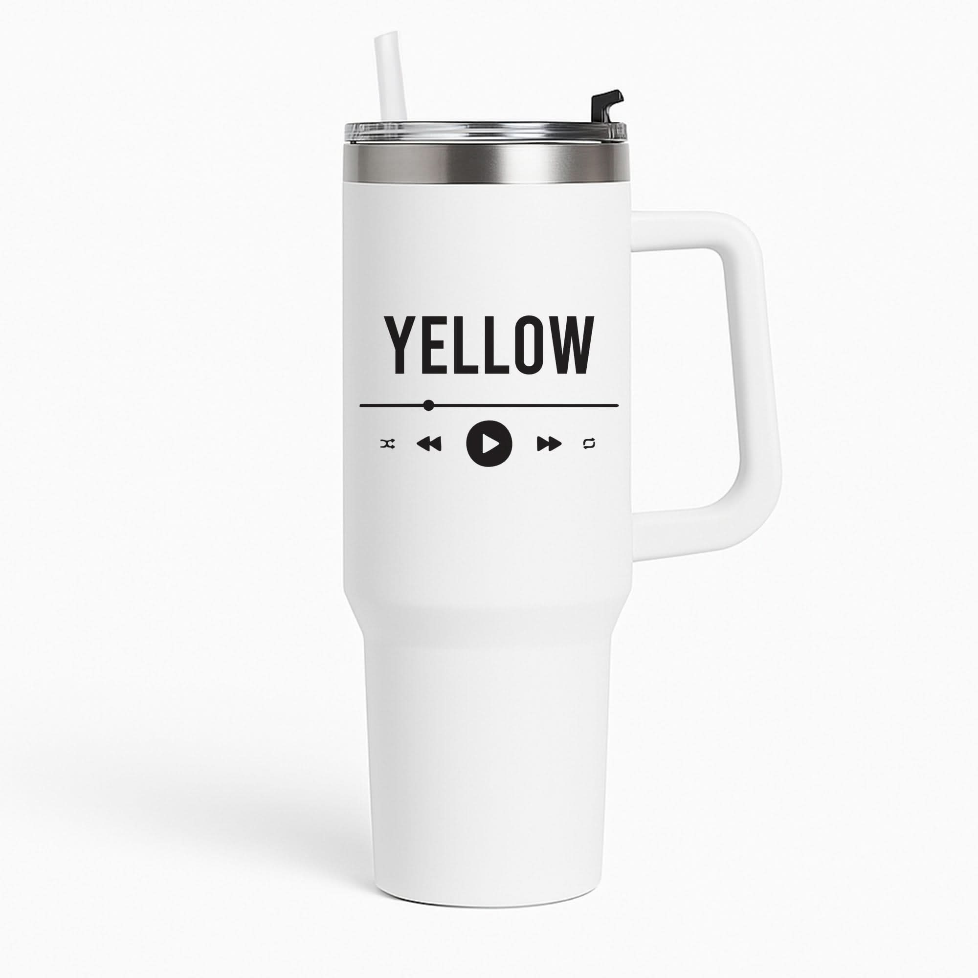Yellow Music Player Tumbler