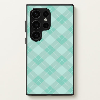 Light Cyan Tartan Christmas Pattern Galaxy S24 Ultra Case