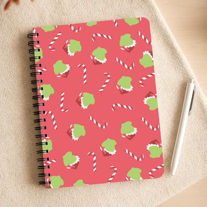 Green Creature And Candy Canes Pattern Notepad