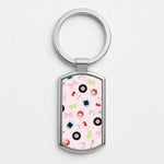 Trinkets Pattern Silver Metal Keyring