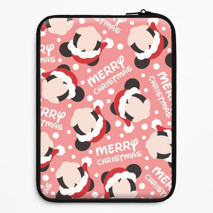Merry Christmas Cartoon Mouse Pattern Universal Laptop Sleeve