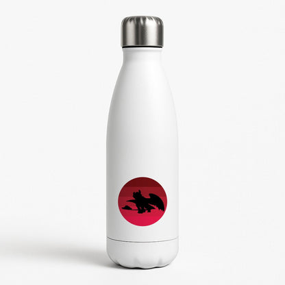 Red Sunset Dragon White Water Bottle