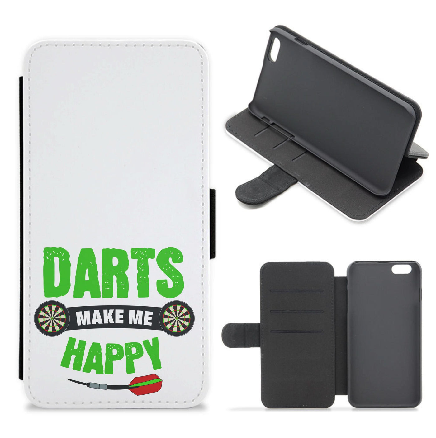 Darts Make Me Happy Flip / Wallet Phone Case