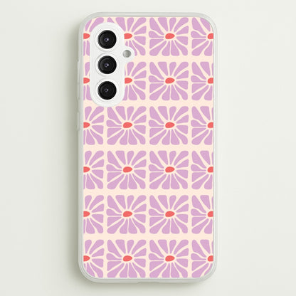 Square Abstract Flowers Mauve Galaxy S23FE Case