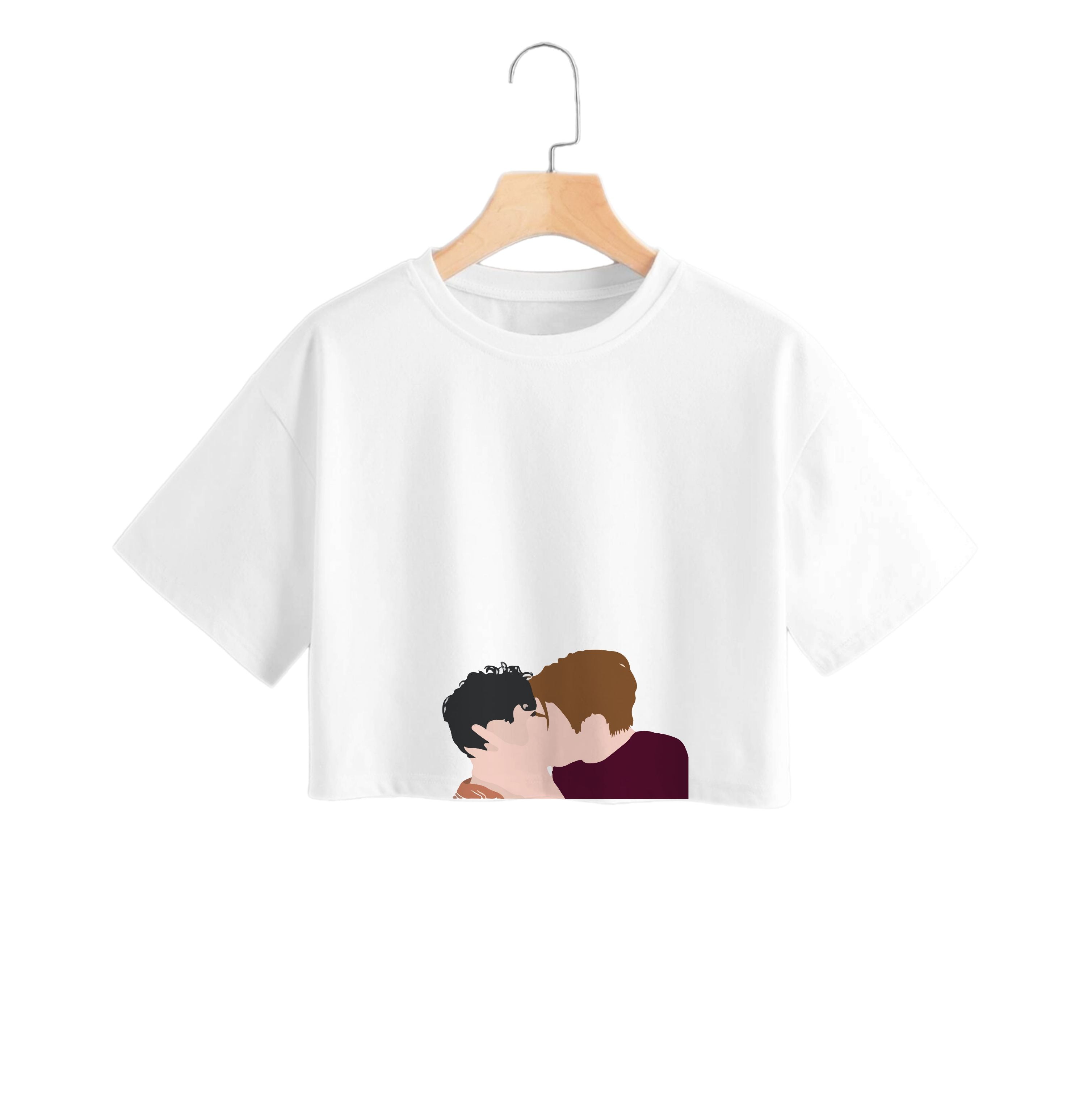 Nick And Charlie Kissing - Heart TV Crop Top