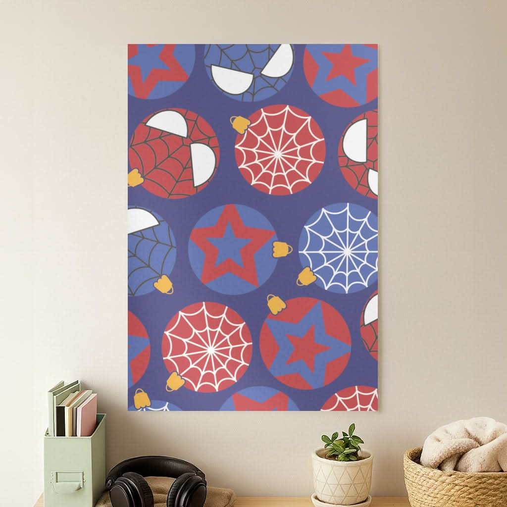 Spider Hero Baubles Pattern Poster