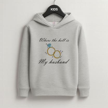 WTHIMH Cartoon Rings Grey Kids Hoodie