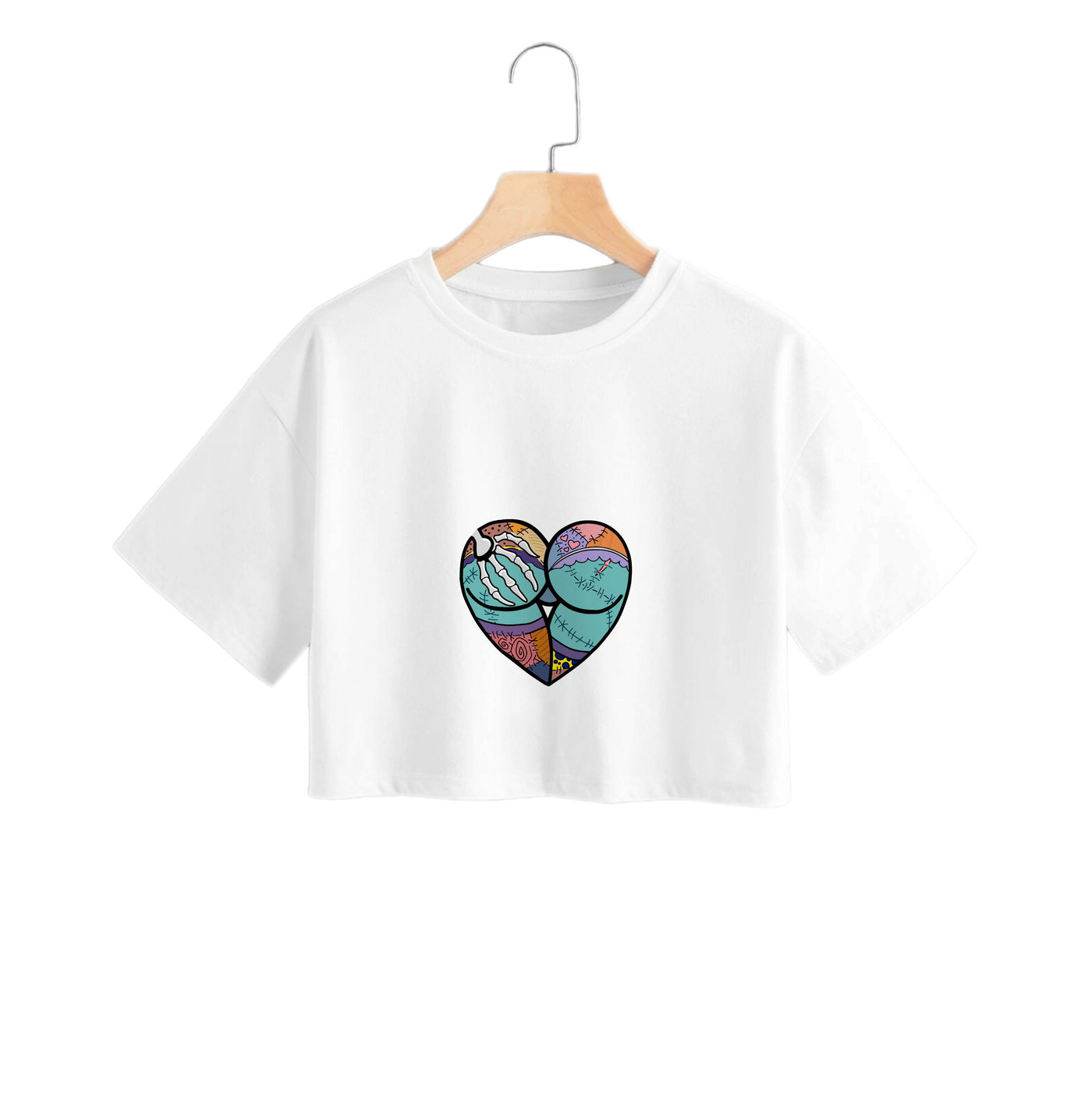 Sally And Jack Heart - Nightmare Before Christmas Crop Top