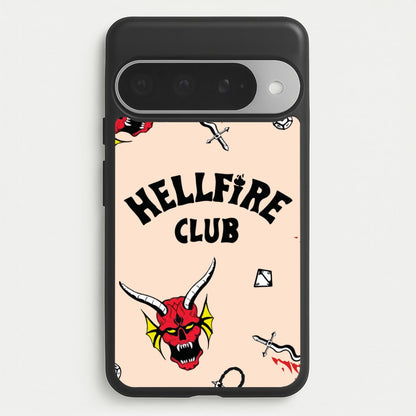 Hellfire Club Icons Collage Peach Google Pixel 10 Pro XL Case