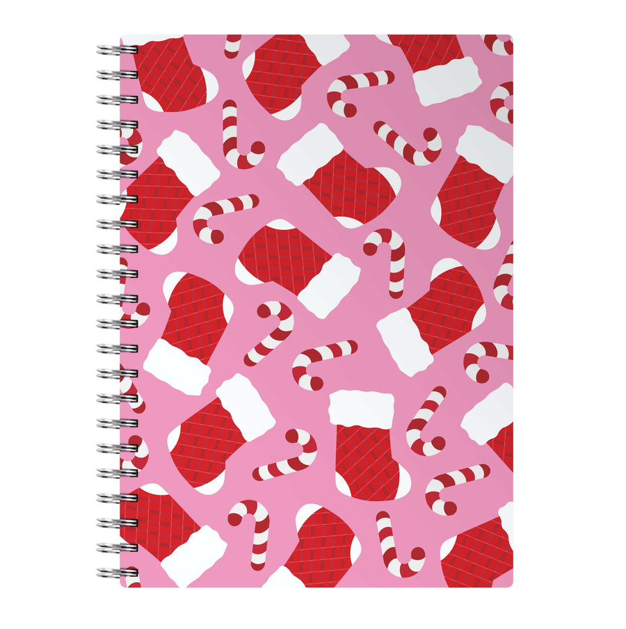 Pink Stocking Pattern Notebook