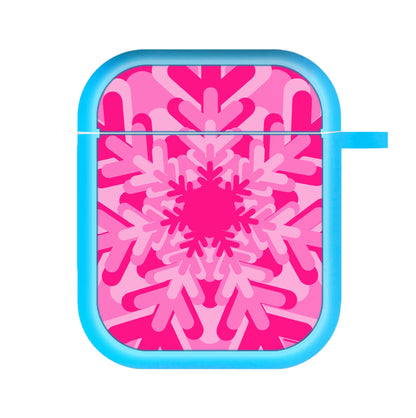 Pink - Colourful Snowflakes AirPods Case