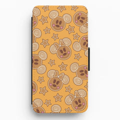 Cartoon Mouse Gingerbread Pattern Flip / Wallet Phone Case