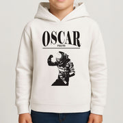 Oscar Orange And Black Kids Hoodie 4