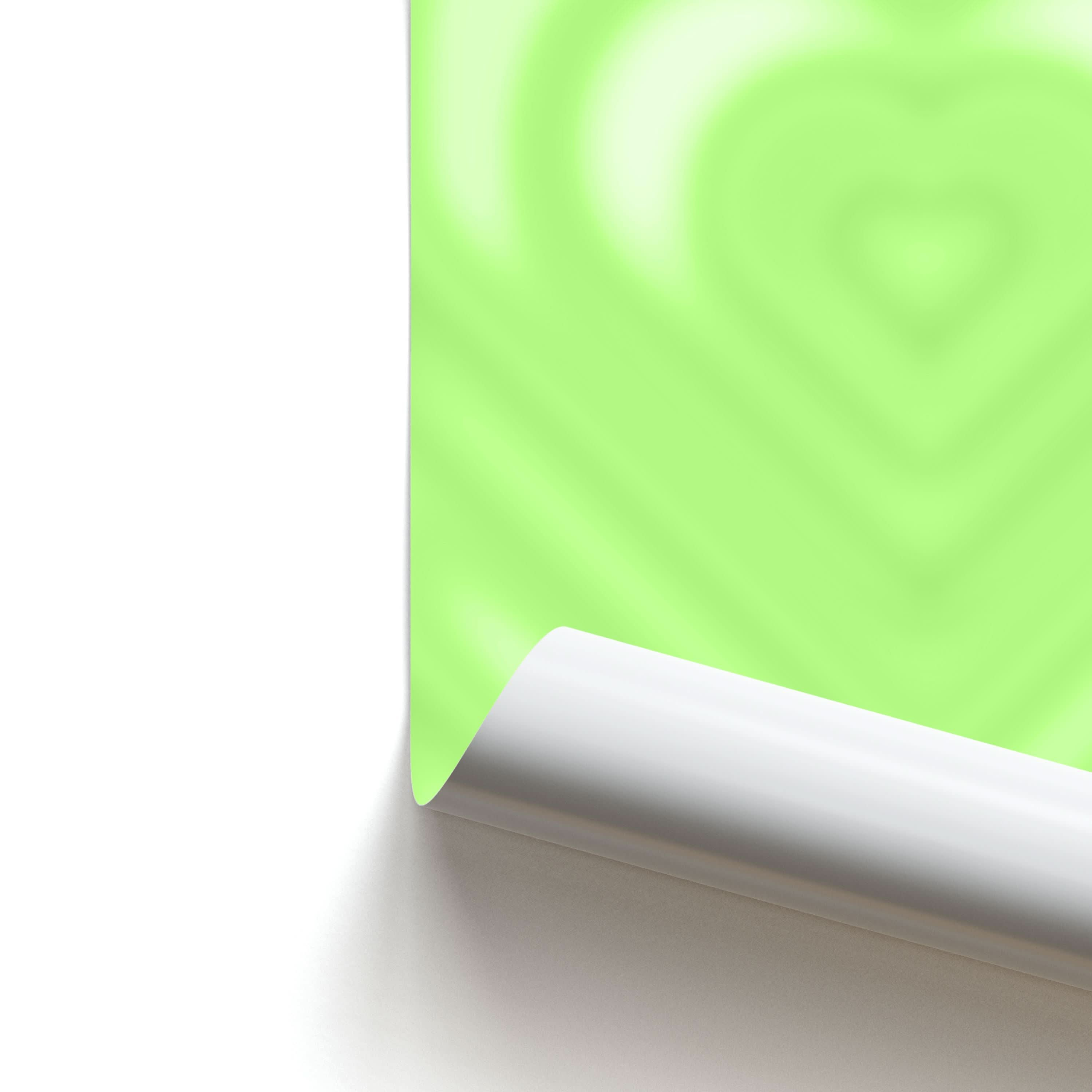 Drippy Love Heart Green Poster