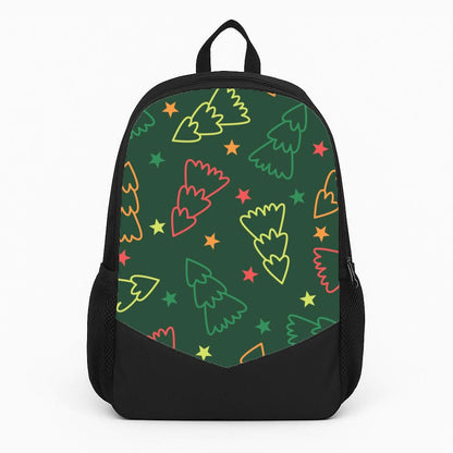 Colourful Christmas Tree Outlines Pattern Backpack