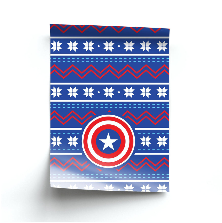 Captain Christmas Pattern Poster