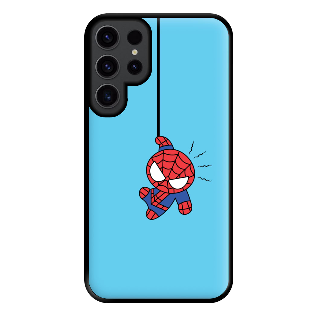 Blue Hanging Spider Hero Galaxy S23 Ultra Case