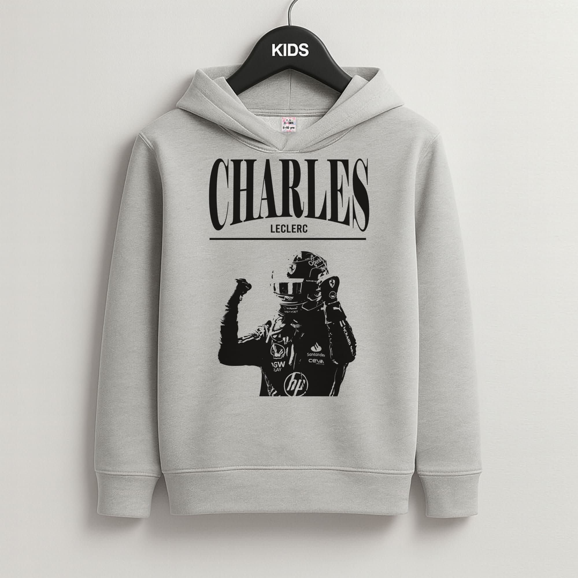 Charles Red And Gold Grey Kids Hoodie