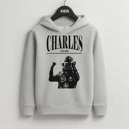 Charles Red And Gold Grey Kids Hoodie