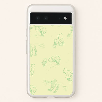 Sketched Winnie Pattern Google Pixel 6 Case