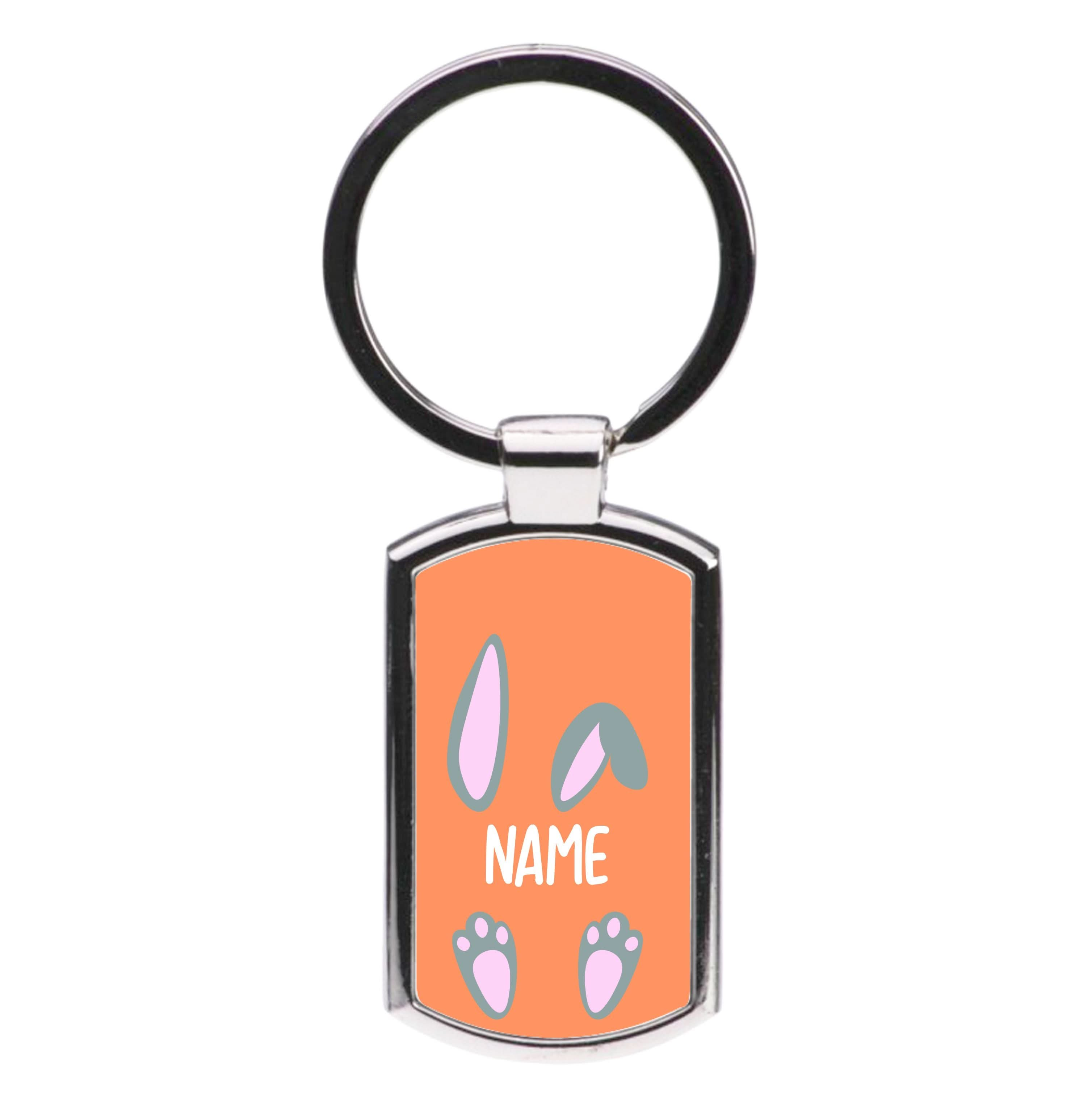 Grey Bunny Personalised Luxury Keyring