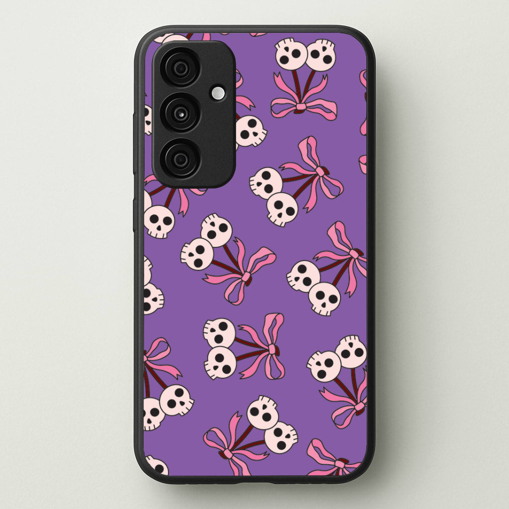 Cherry Skulls Pattern Galaxy A55 Case