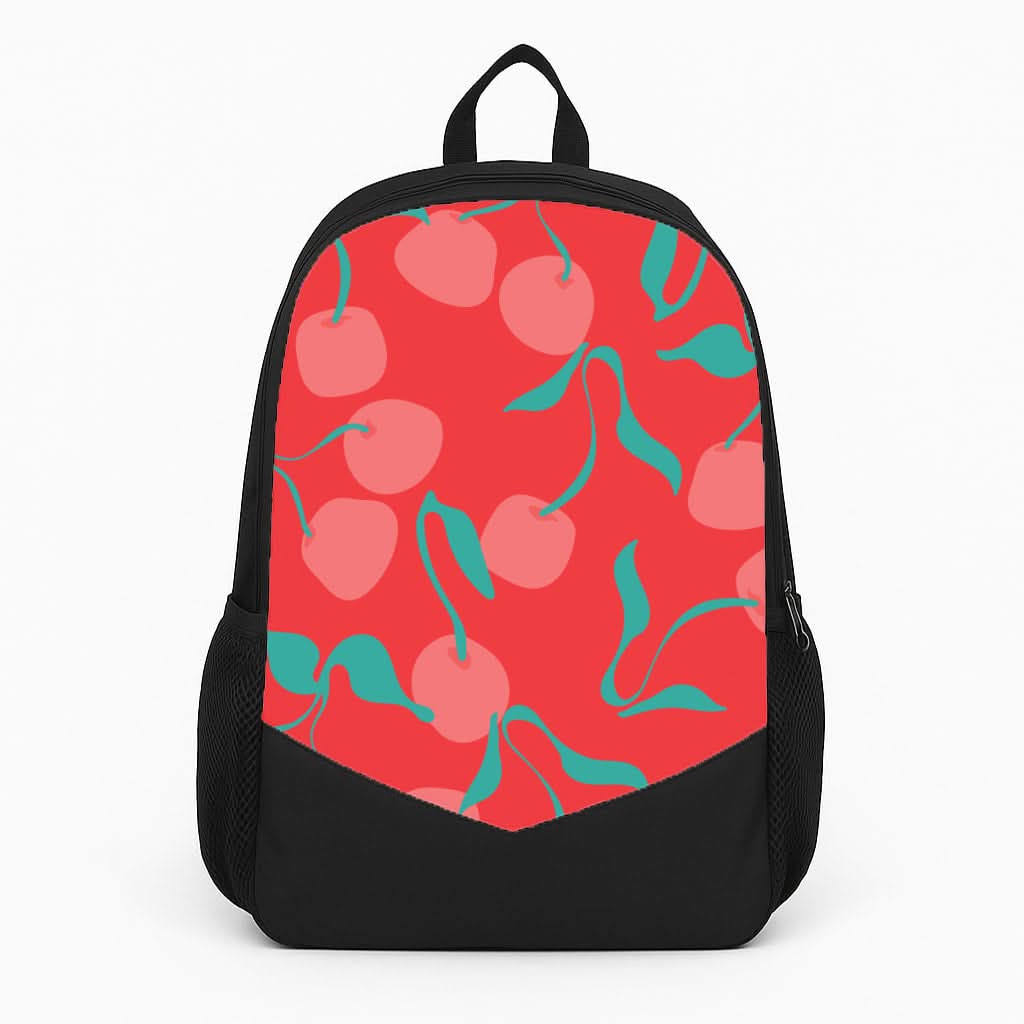 Red Abstract Cherries Pattern Backpack