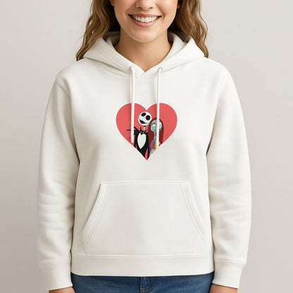 J And S Heart Womans Hooded Sweatshirt