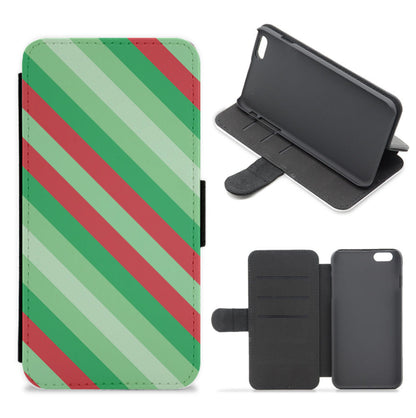 Wrapping Paper Green Pattern Flip / Wallet Phone Case