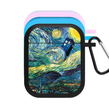 Starry Night Tardis AirPods Case