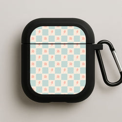Patchwork Floral Pattern Black AirPods Case