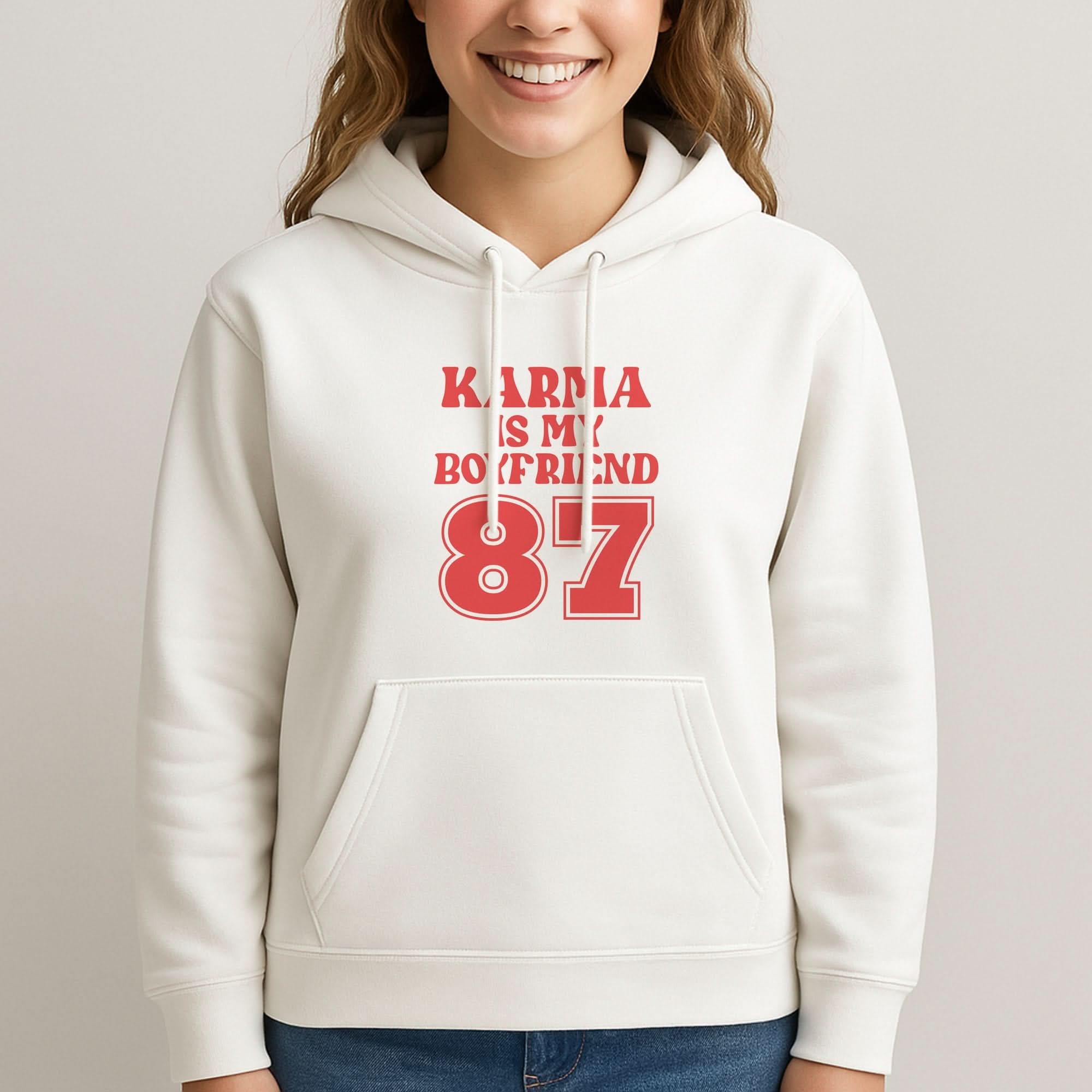 Karma Is My Boyfriend Womans Hooded Sweatshirt