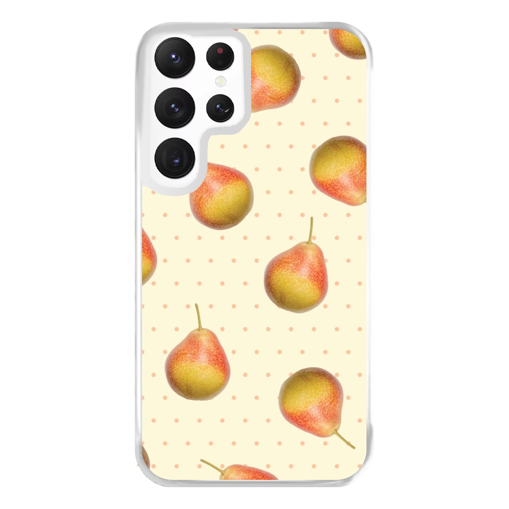 Pears And Polka Dots Pattern Galaxy S22 Ultra Case