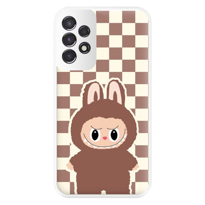 Checkered Cute Brown Monster  Galaxy A53 Case