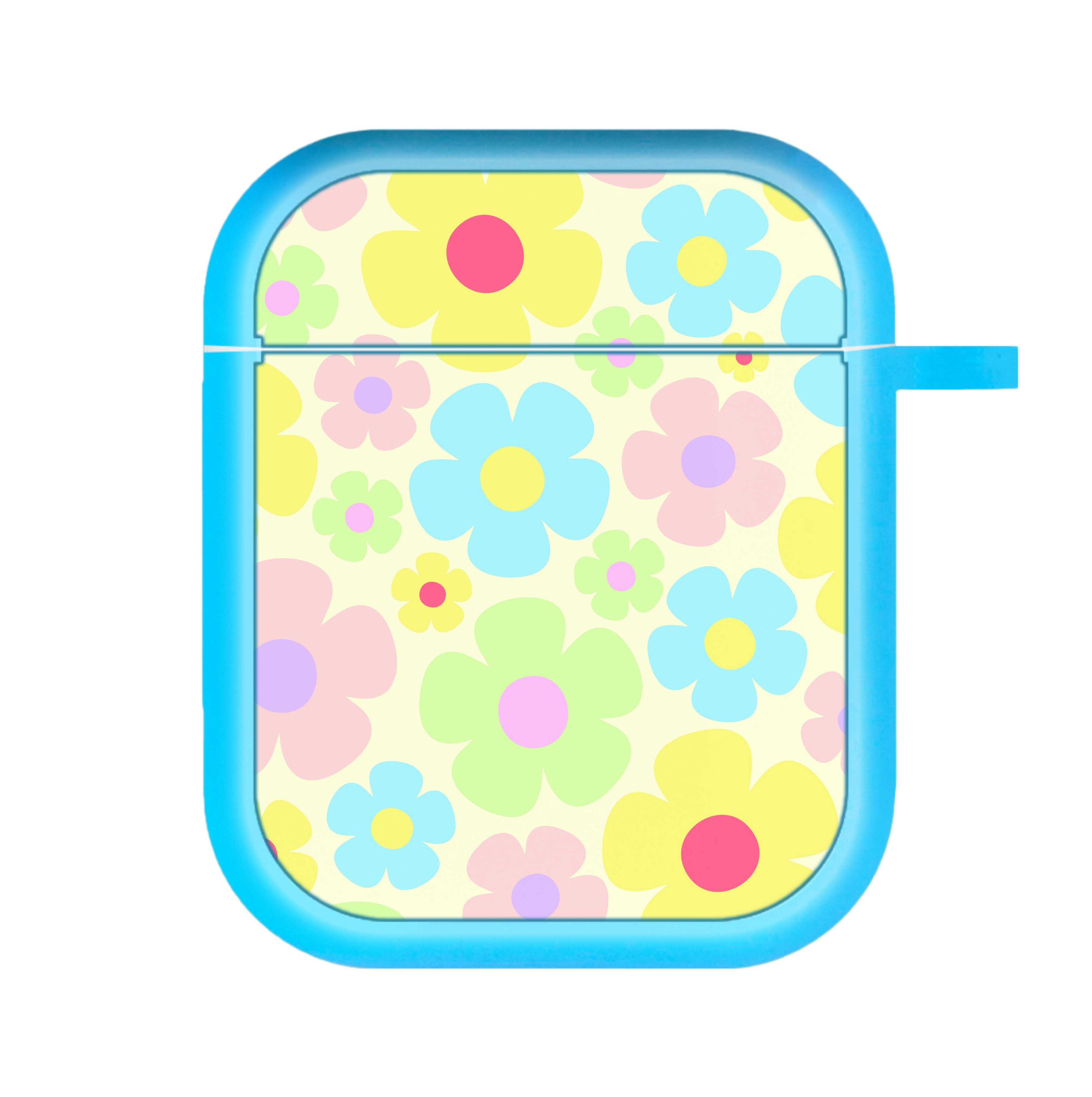 Rainbow Flowers Pattern AirPods Case