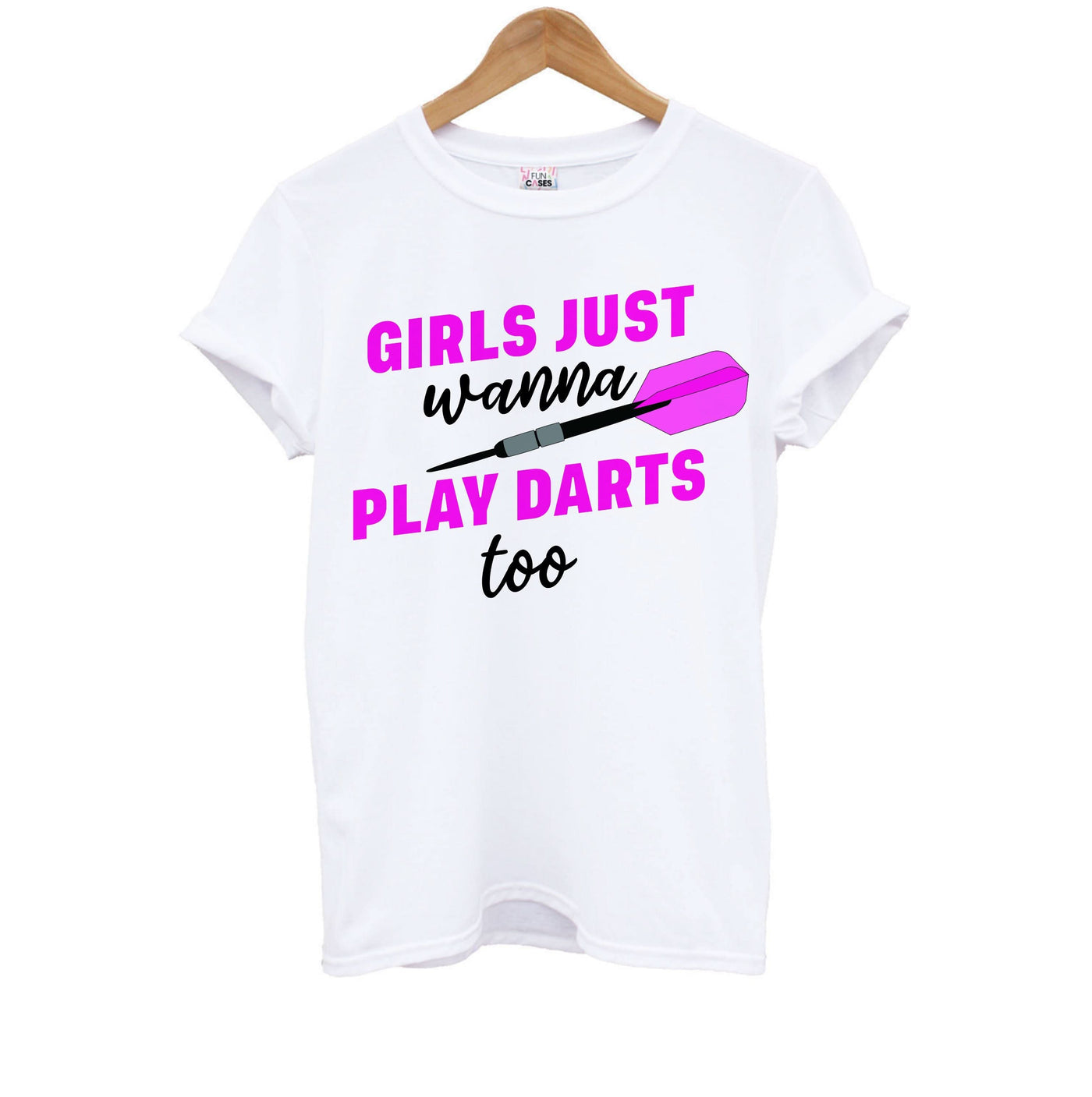 Girls Just Wanna Play Darts Too Kids T-Shirt