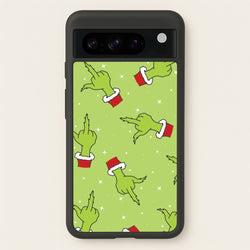 Green Middle Finger Christmas Pattern Google Pixel 8 Pro Case
