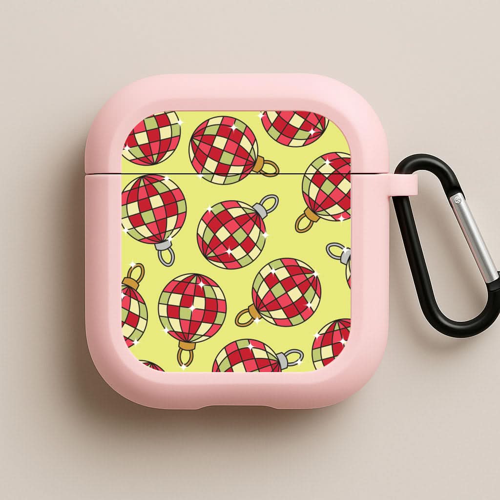 Disco Baubles Pattern Pink AirPods Case