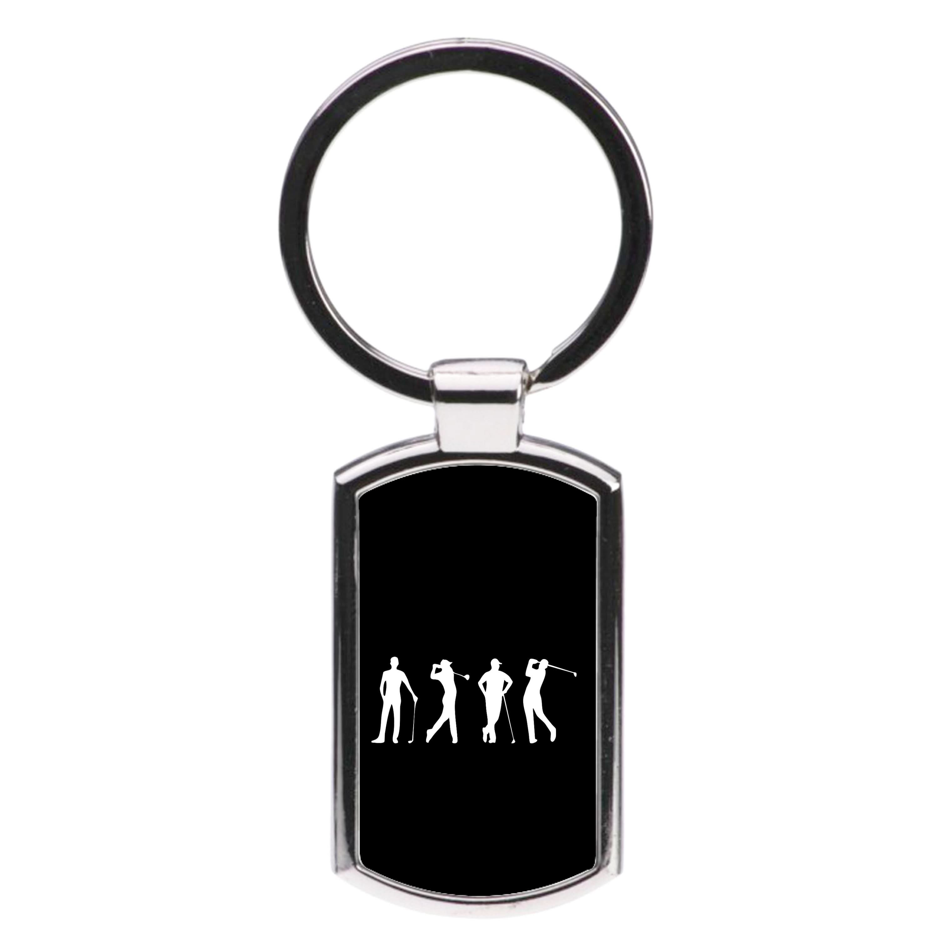 Golf Silhouettes Luxury Keyring