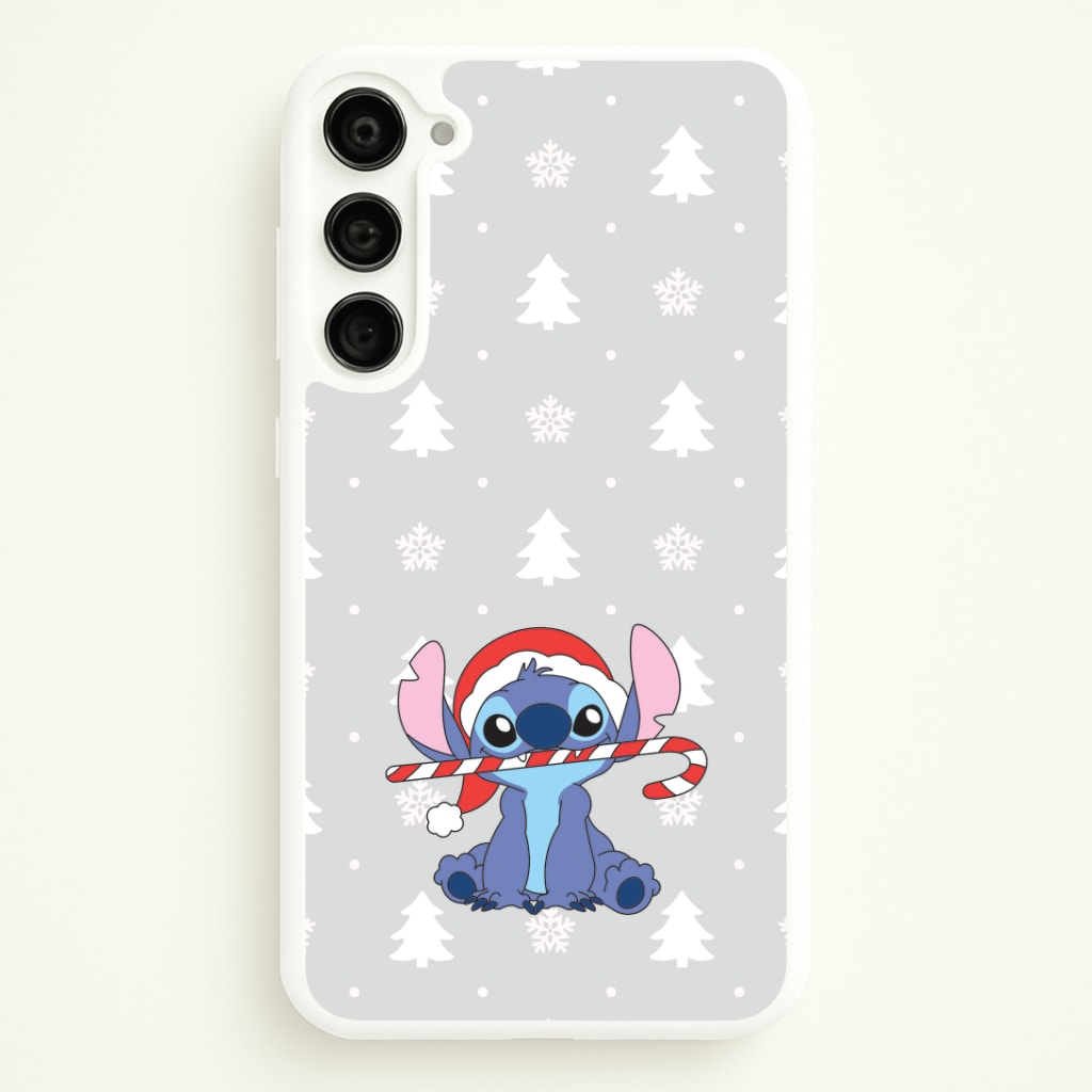 Cute Blue Alien Candycane Galaxy S23 Plus Case