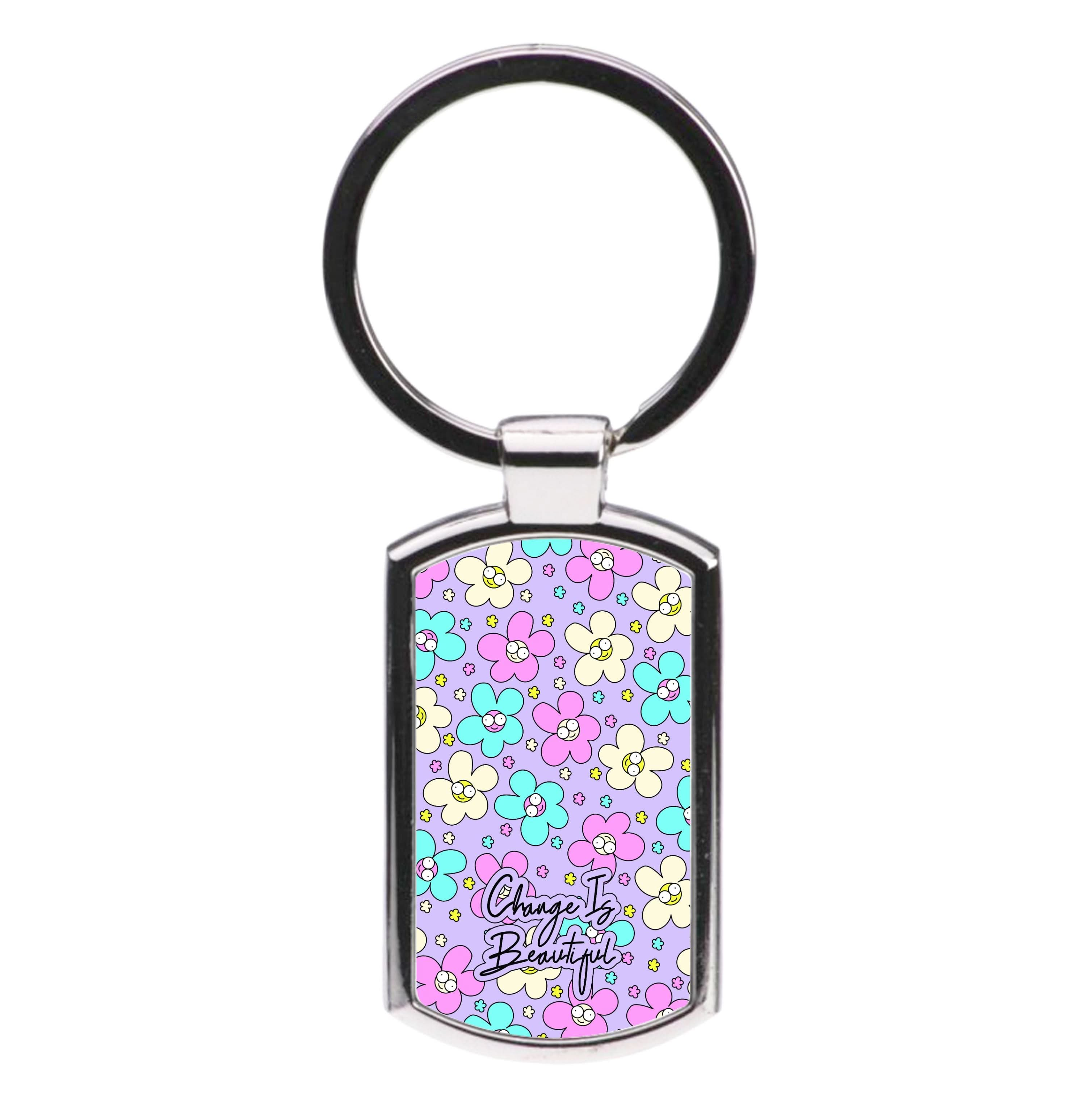 Happy Flowers Pattern Luxury Keyring