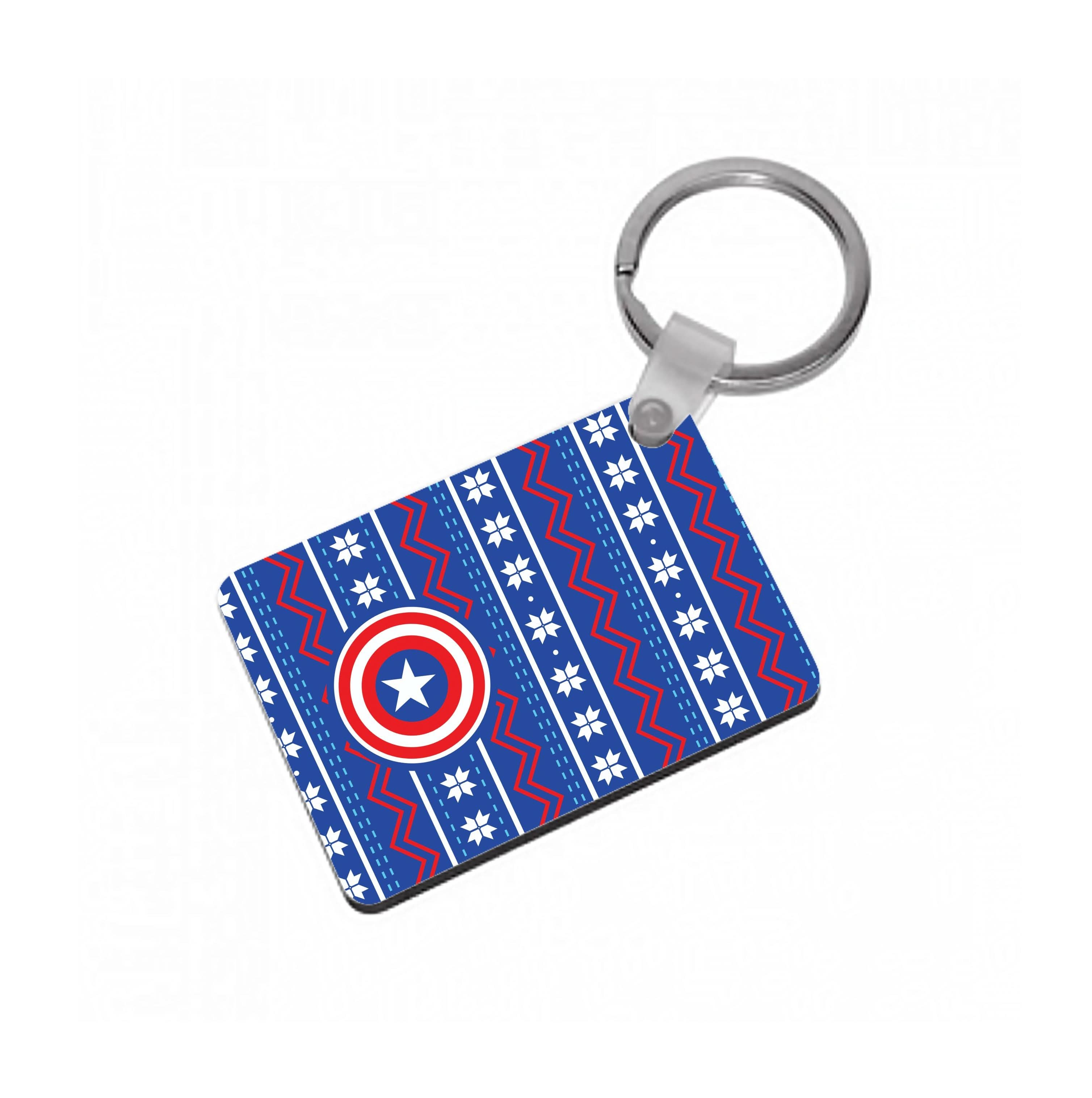 Captain Christmas Pattern Keyring