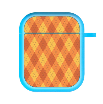 Orange Argyle Pattern AirPods Case